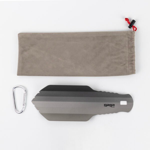 GagaSport Titanium Camping Trowel Shovel (Ultralight) with Pouch & Carabiner – Backpacking Survival Tool