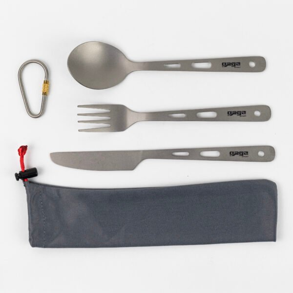 GagaSport Backpacking Essentials Kit – Titanium Mug + Utensils Set (2-Pack)