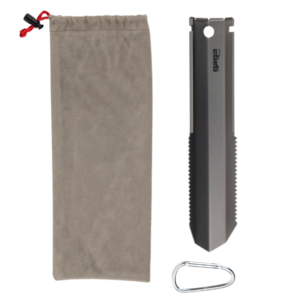 GagaSport Titanium Camping Trowel – Ultralight Backpacking Shovel Tool with Carry Pouch & Carabiner